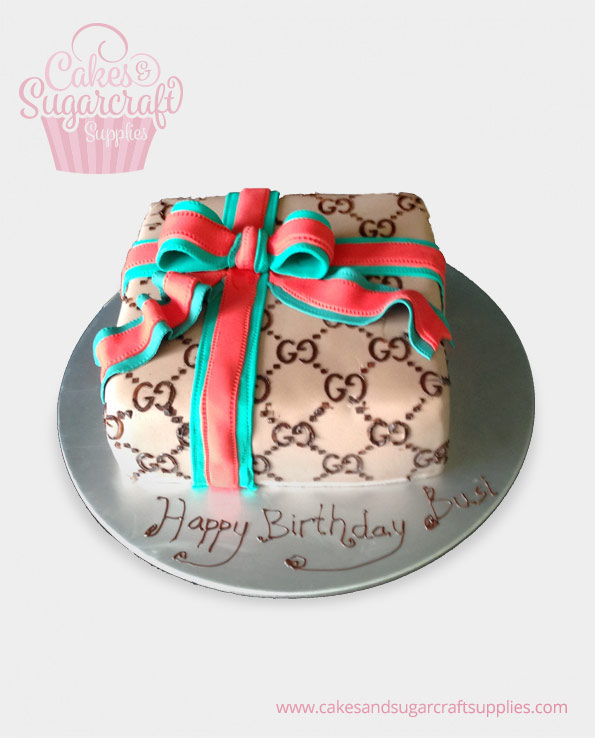 Ribbon Gift Birthday Cake