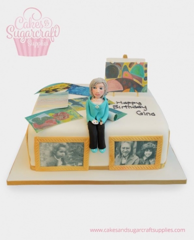 Artist Woman Birthday Cake