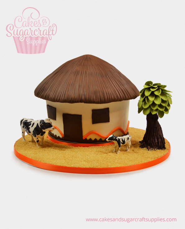 African Village Hut Birthday Cake