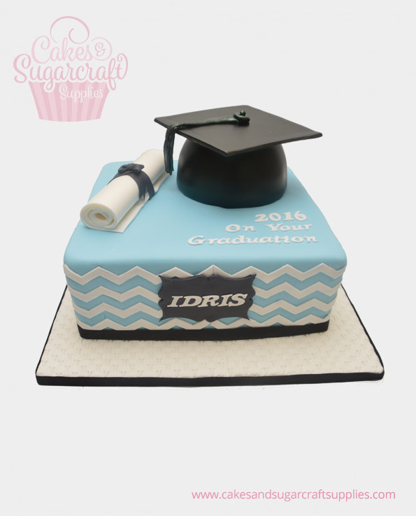 Chevron Graduation Cake
