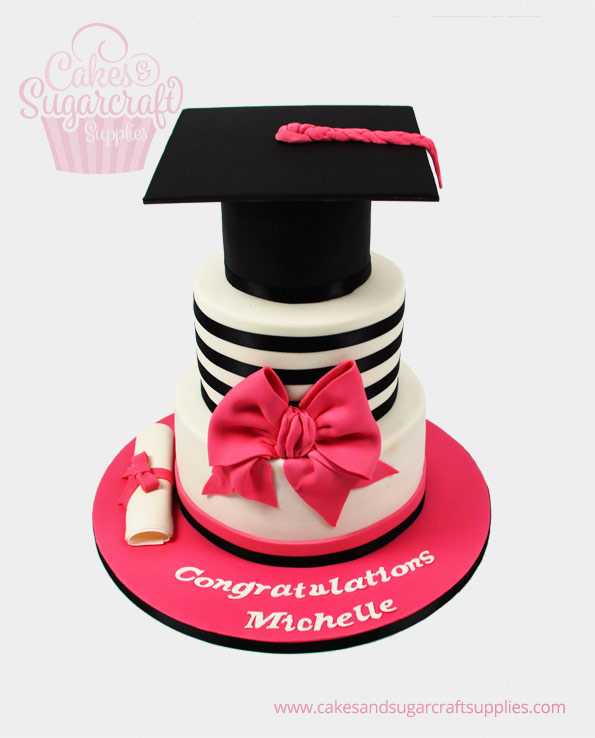 Pink Box Graduation Cake
