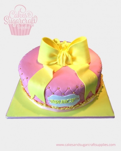 Yellow Ribbon Birthday Cake