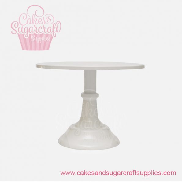 White 10 inches painted metal cake stand